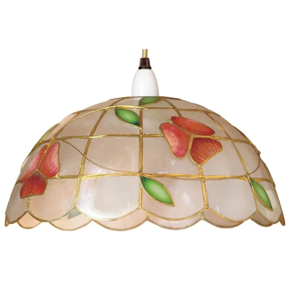 BOXED 12CM H CAPIZ SHELL BOWL PENDANT SHADE 