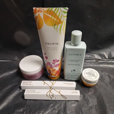 LOT OF 6 ASSORTED COSMETIC PRODUCTS TO INCLUDE - TROPIC SKIN SHADE SUN CREAM - SOL DE JANEIRO BRAZILLIAN BUMBUM CREAM - ELEMIS PRO-COLLAGEN CLEANSING BALM - ETC