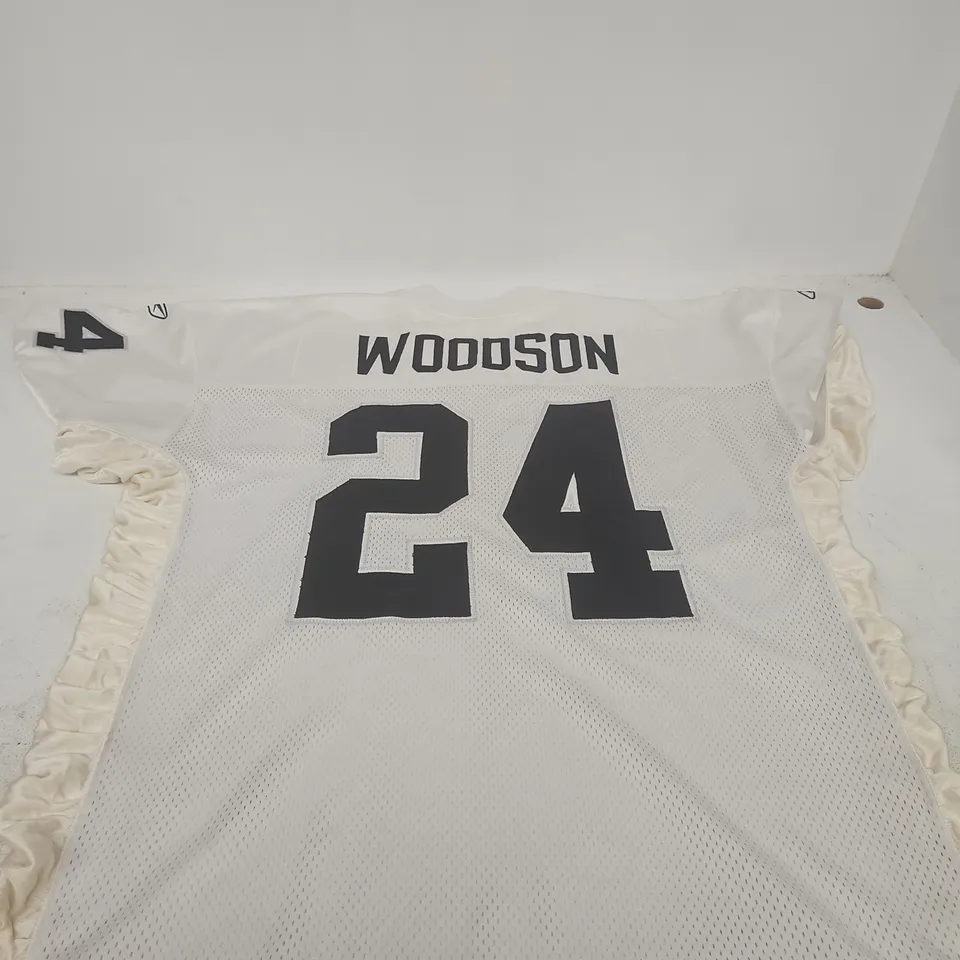 OAKLAND RAIDERS NFL JERSEY – WOODSON #24, REEBOK - SIZE UNSPECIFIED