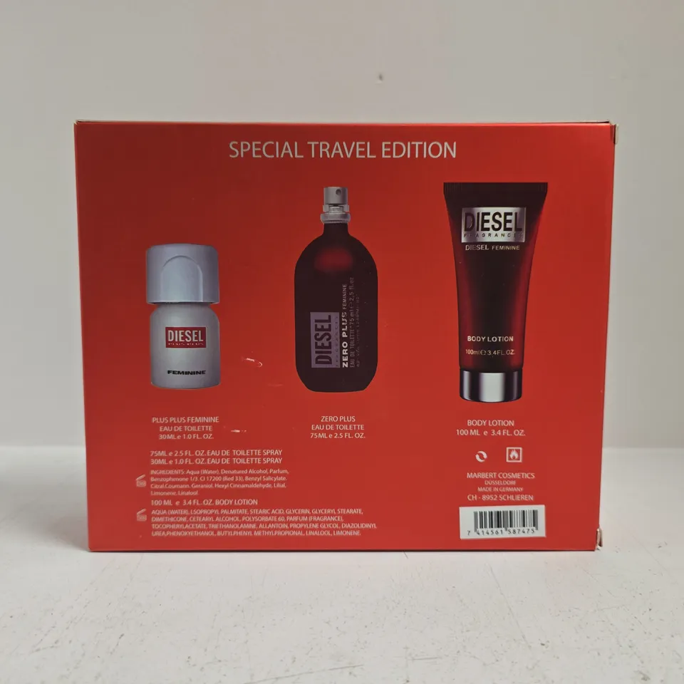 DIESEL ZERO PLUS FEMININE SPECIAL TRAVEL EDITION GIFT SET