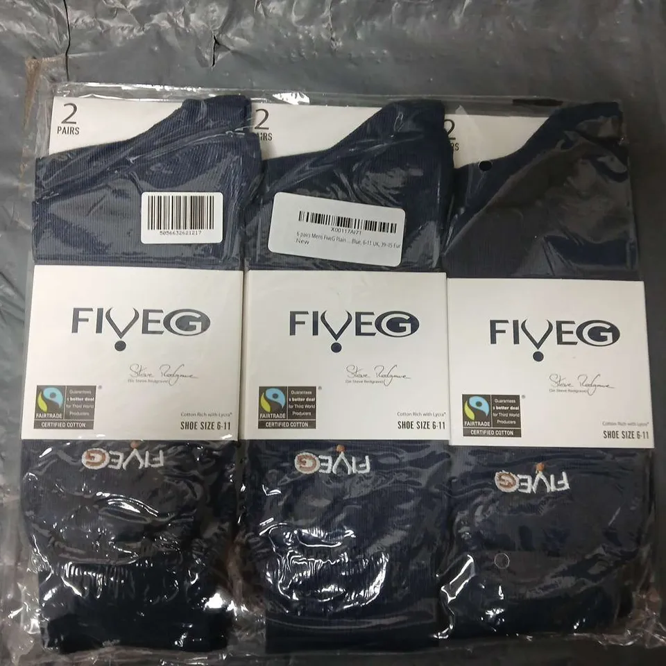 APPROXIMATELY 80 ASSORTED FIVEG SOCKS IN NAVY (6-11)