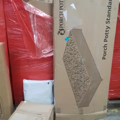 PALLET OF ASSORTED HOUSEHOLD GOODS AND PRODUCTS TO INCLUDE;PORCH POTTY STANDARD,CAR SEAT,MEMORY FOAM CUSHION 
