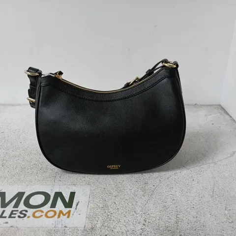 OSPREY LONDON BLACK PEBBLE LEATHER SHOULDER BAG