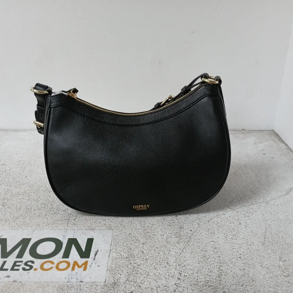 OSPREY LONDON BLACK PEBBLE LEATHER SHOULDER BAG
