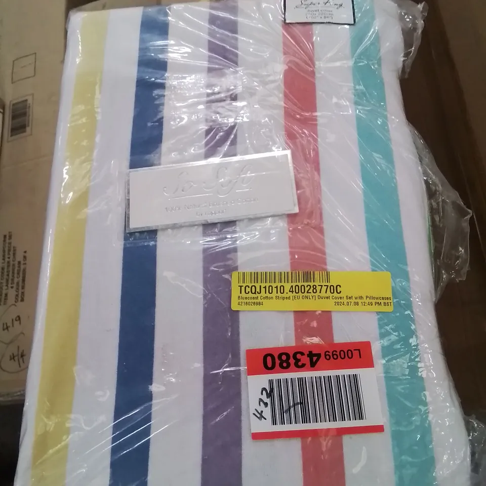 BAGGED QUALITY BLUECOAST SO SOFT COTTON STRIPED DUVET COVER SET WITH PILLOWCASES