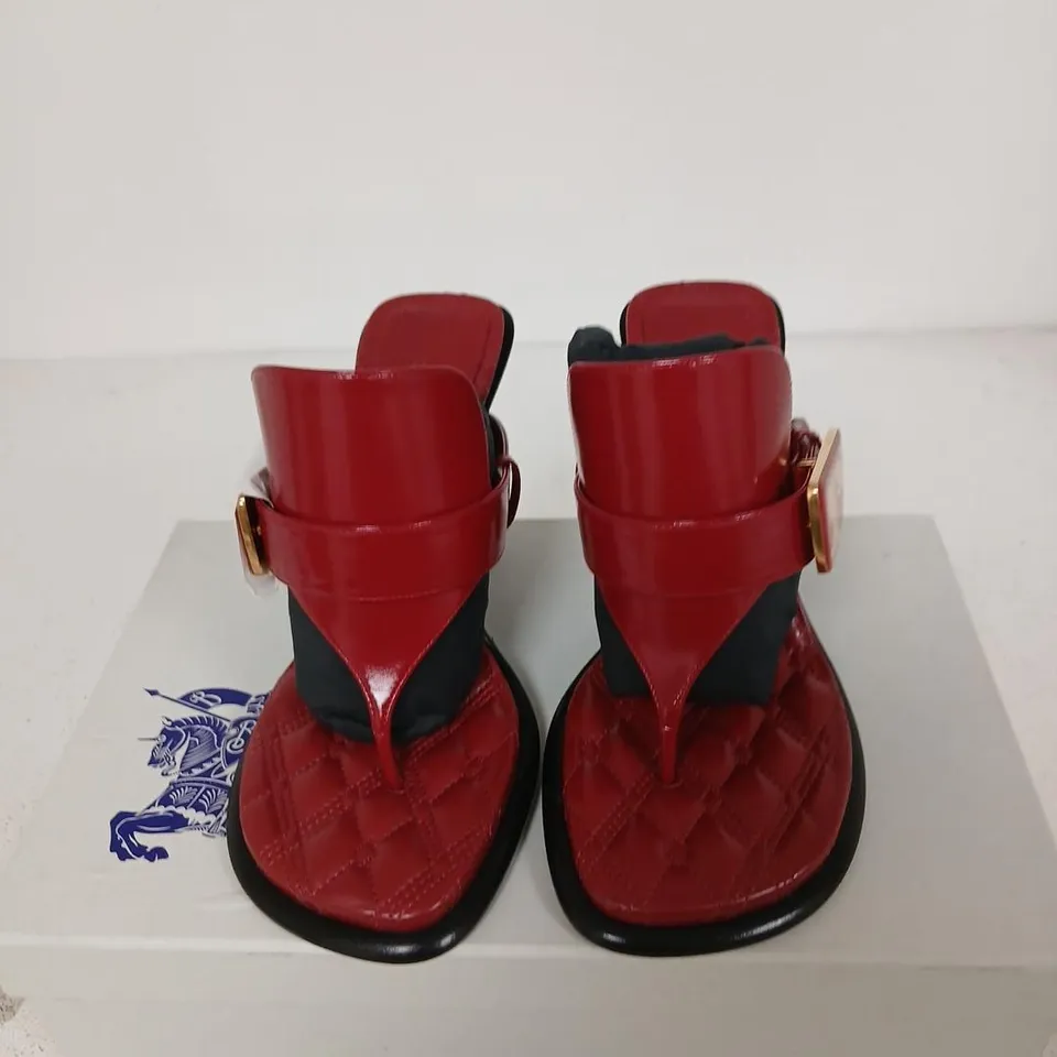 BURBERRY RED LEATHER SANDALS – WOMEN'S, UK 4 (EU 37)