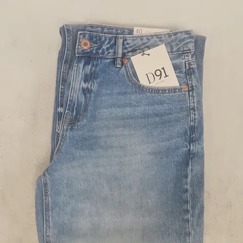 STRADIVARIUS D91 LOW WIDE JEANS IN BLUE SIZE UK 12