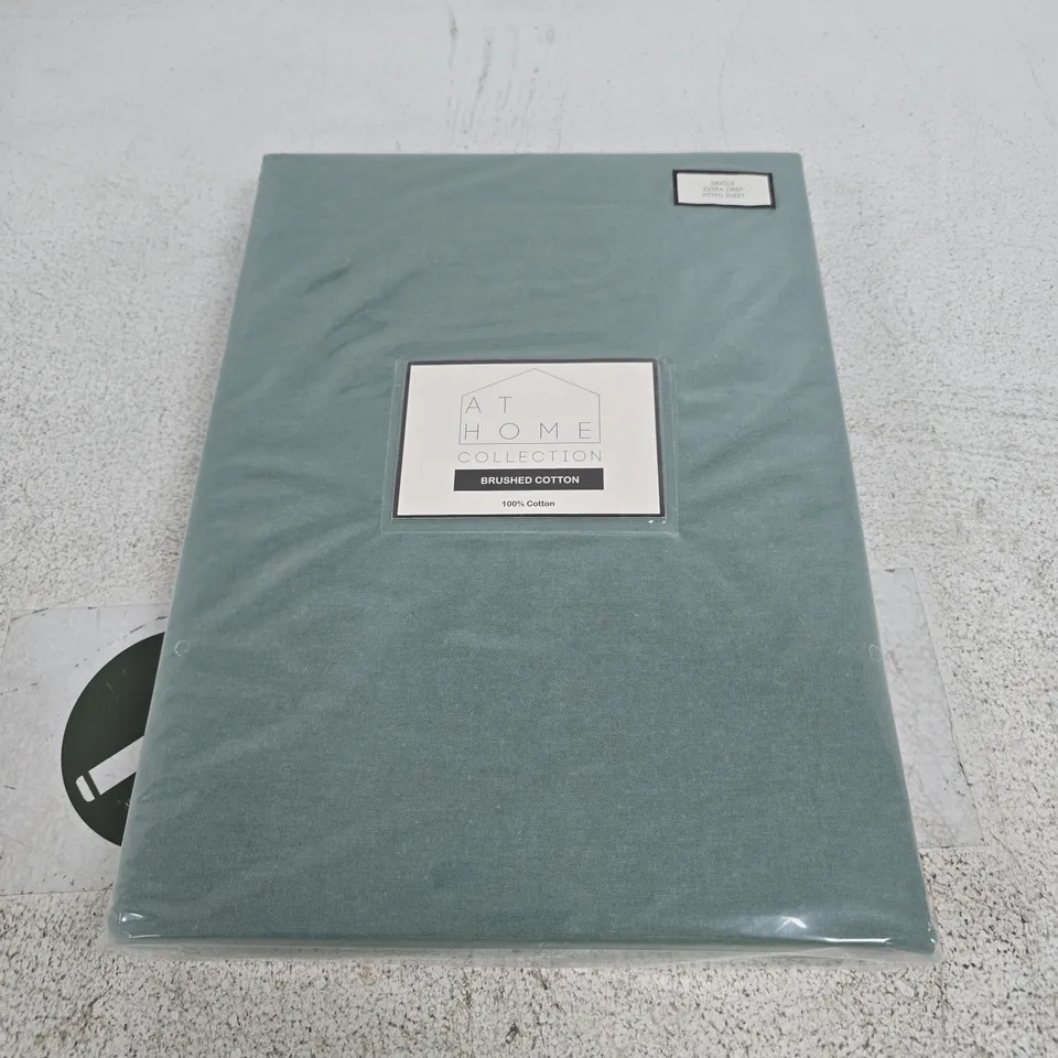 8 X AT HOME COLLECTION BRUSH DEEP FITTED SHEETS - SINGLE