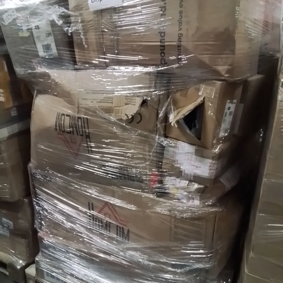 PALLET OF ASSORTED HOUSEHOLD GOODS AND PRODUCTS TO INCLUDE;CEILING LIGHT,KETTLE,MINI SPIDER LAMP 