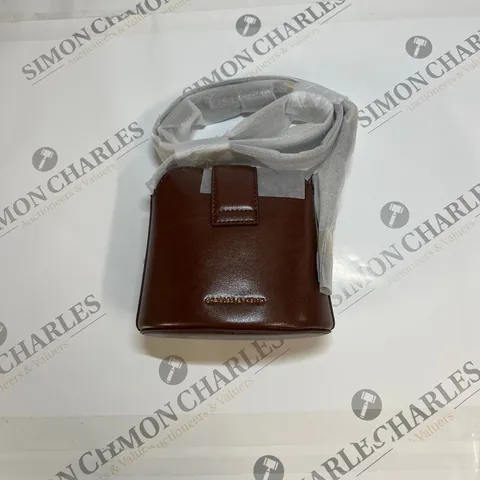 CHARLES & KEITH SMALL BUCKLED BAG IN DARK BROWN 