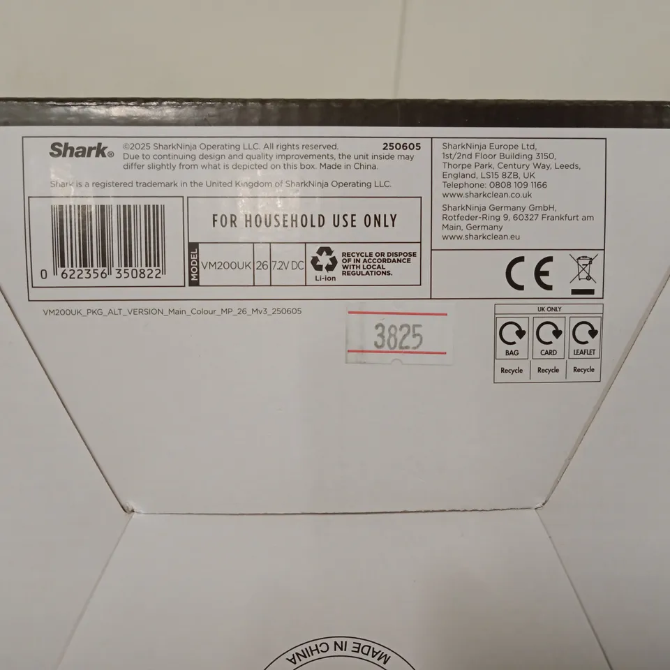 SHARK VACMOP CORDLESS HARD FLOOR CLEANER - VM200UK – BOXED KIT