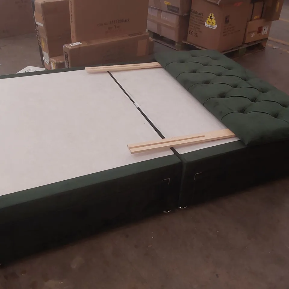 NADYAH DIVAN BED SET SIZE: DOUBLE (4'6) COLOUR: PINE GREEN STORAGE TYPE:2 DRAWERS