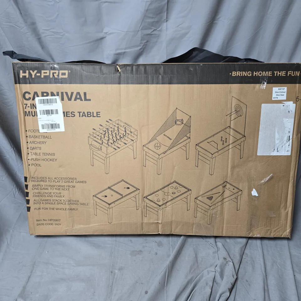 HY-PRO 3FT 7 IN 1 CARNIVAL MULTI FUN TABLE - COLLECTION ONLY