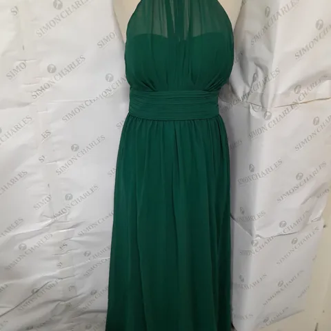 GODDIVA LONDON HALTERNECK MAXI DRESS IN EMERALD GREEN SIZE 8