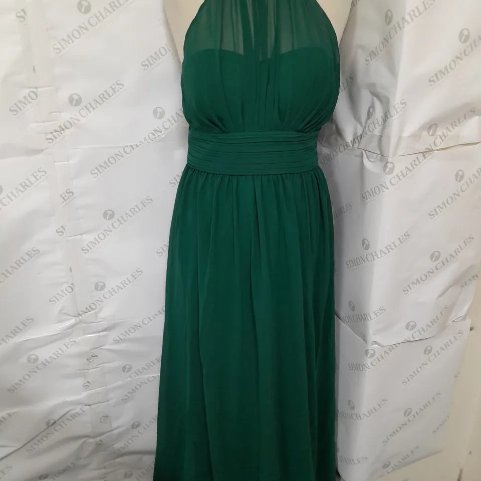 GODDIVA LONDON HALTERNECK MAXI DRESS IN EMERALD GREEN SIZE 8