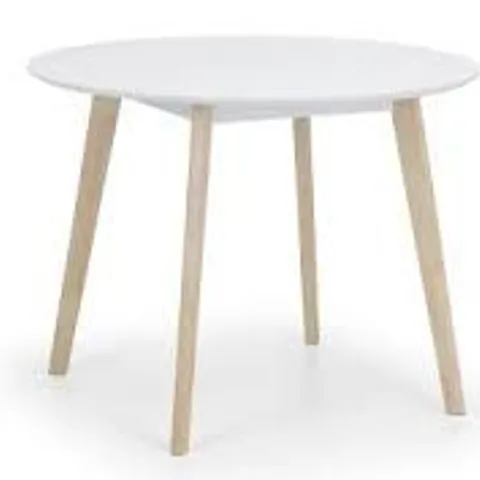 BOXED JULIAN BOWEN CASA ROUND DINING TABLE - WHITE/LIMED WOOD (1 BOX)