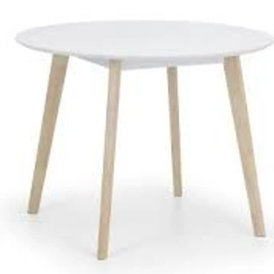 BOXED JULIAN BOWEN CASA ROUND DINING TABLE - WHITE/LIMED WOOD (1 BOX)