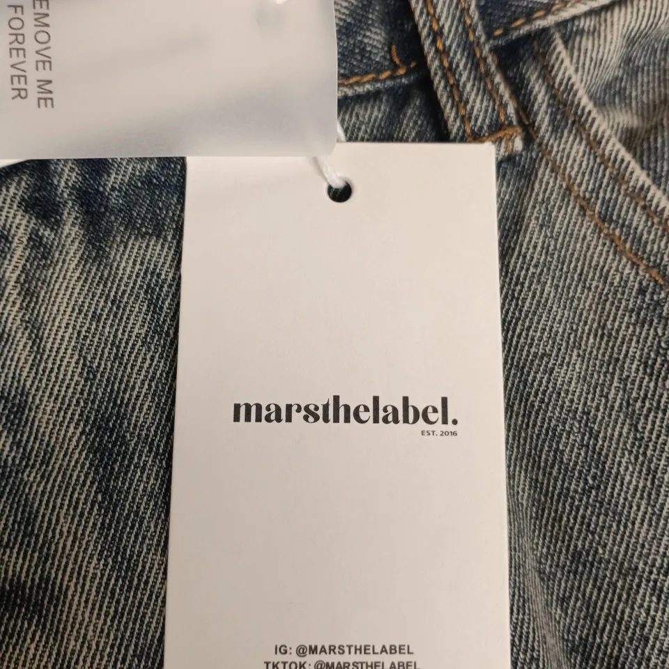MARS THE LABEL THE DENIM MARS APPLIQUE JEANS – DARK WASH, XL
