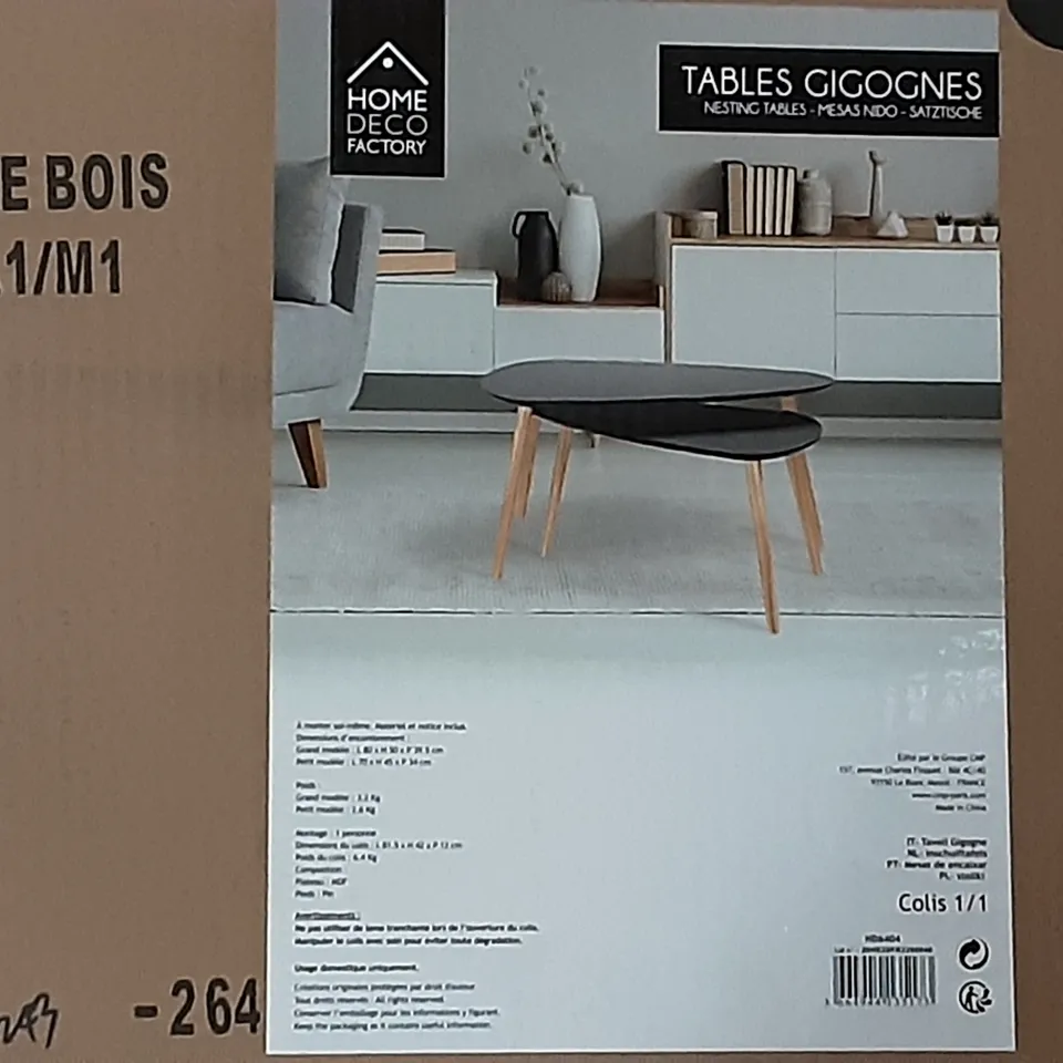 BOXED TABLE GIGOGNE BOIS , BLACK 