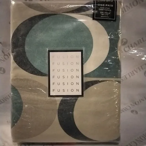 BAGGED FUSION EYELET CURTAINS - SANDER - 228X183CM APPROXIMATELY