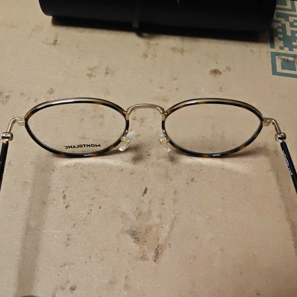 MONT BLONC BROWN FRAMED GLASSES WITH CARRY CASE - MB0342OA