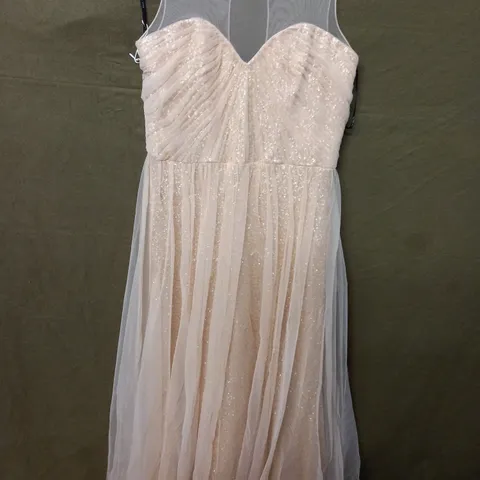 SORELLA VITA NET OVERLAY OCCASIONAL DRESS IN NUDE - 16