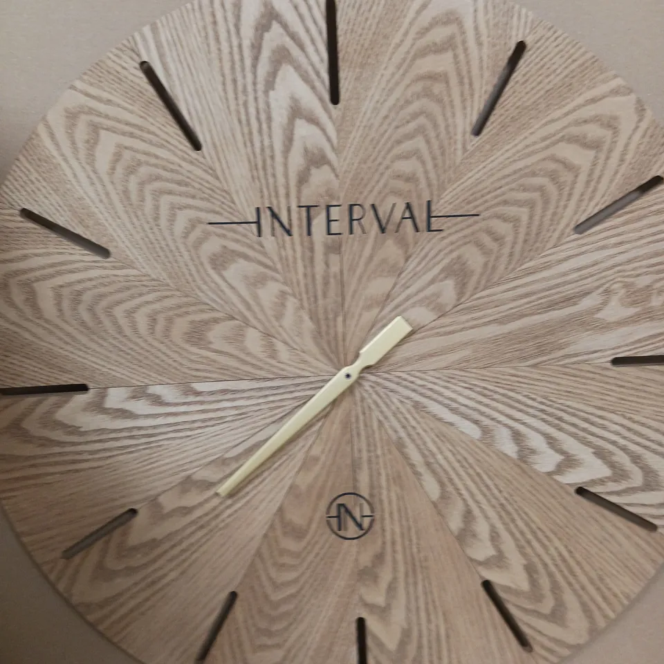 INTERVAL WOODEN WALL CLOCK - COLLECTION ONLY  RRP £50