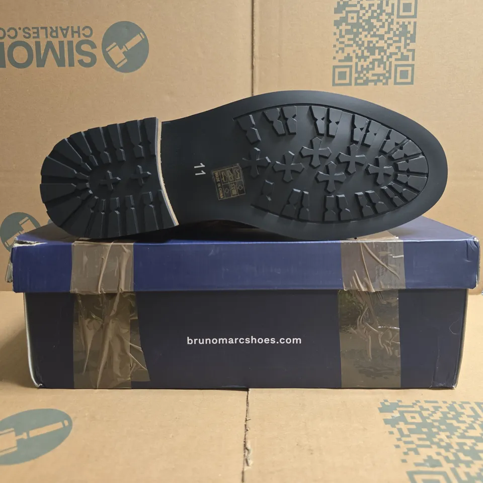 BOXED PAIR OF BRUNO MARC SHOES IN BROWN SIZE UK 10