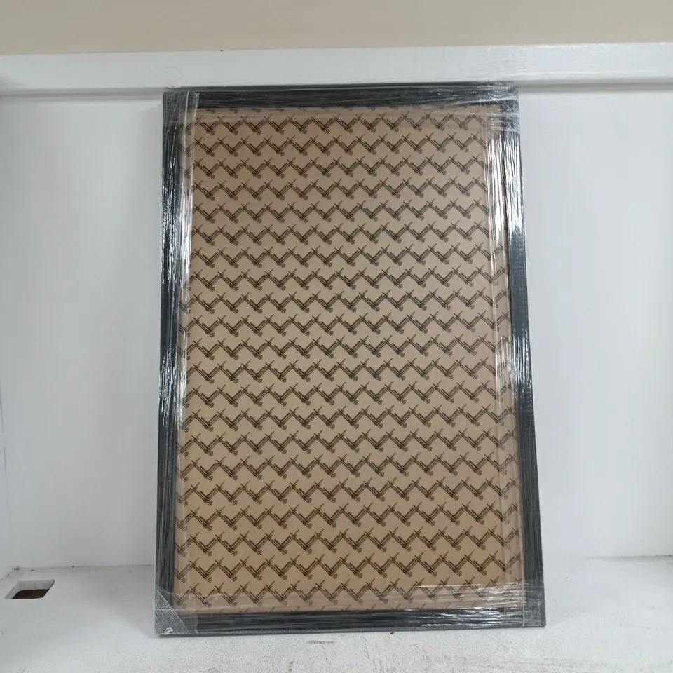 SET OF 3 BLACK WOODEN FRAMES 65 X 96CM APPROX