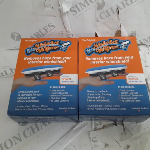 BOXED INSHIELD WIPER SET OF 2 MULTI-USE MICROFIBRE CLEANSERS