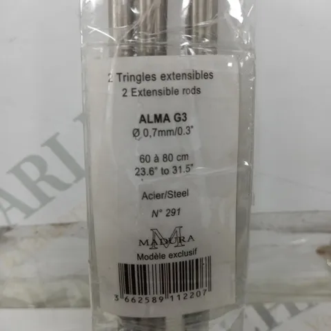BOXED MADURA ALMA EXTENSIBLE ROD CURTAIN HARDWARE ACCESSORIES