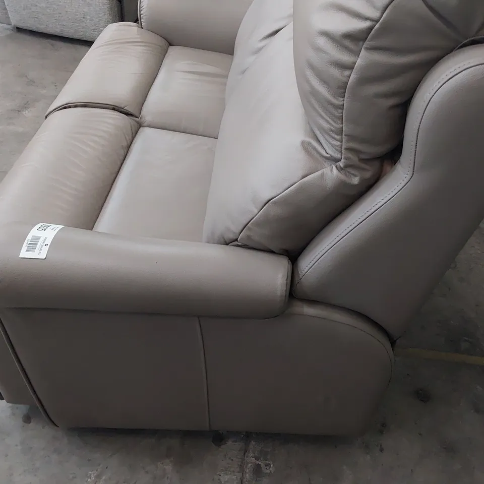 QUALITY BRITISH DESIGNER G PLAN NEWBURY TWO SEATER SOFA OXFORD MUSHROOM LEATHER 