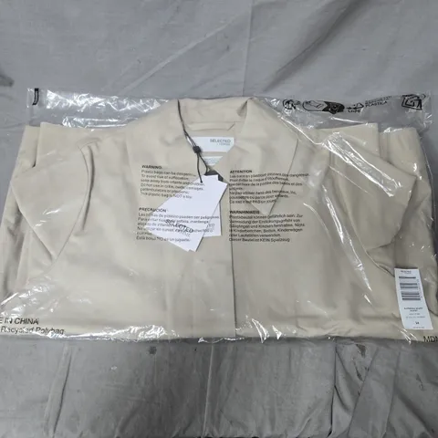 BAGGED SELECTED FEMME SCARF JACKET – BEIGE, UK 6 (EU 34)