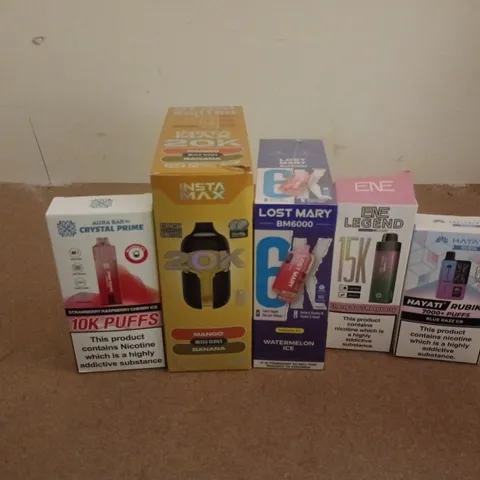 APPROXIMATELY 20 ASSORTED E-CIGARETTE PRODUCTS TO INCLUDE BRANDS SUCH AS LOST MARY, HAYATI, INSTA MAX, ETC - COLLECTION ONLY