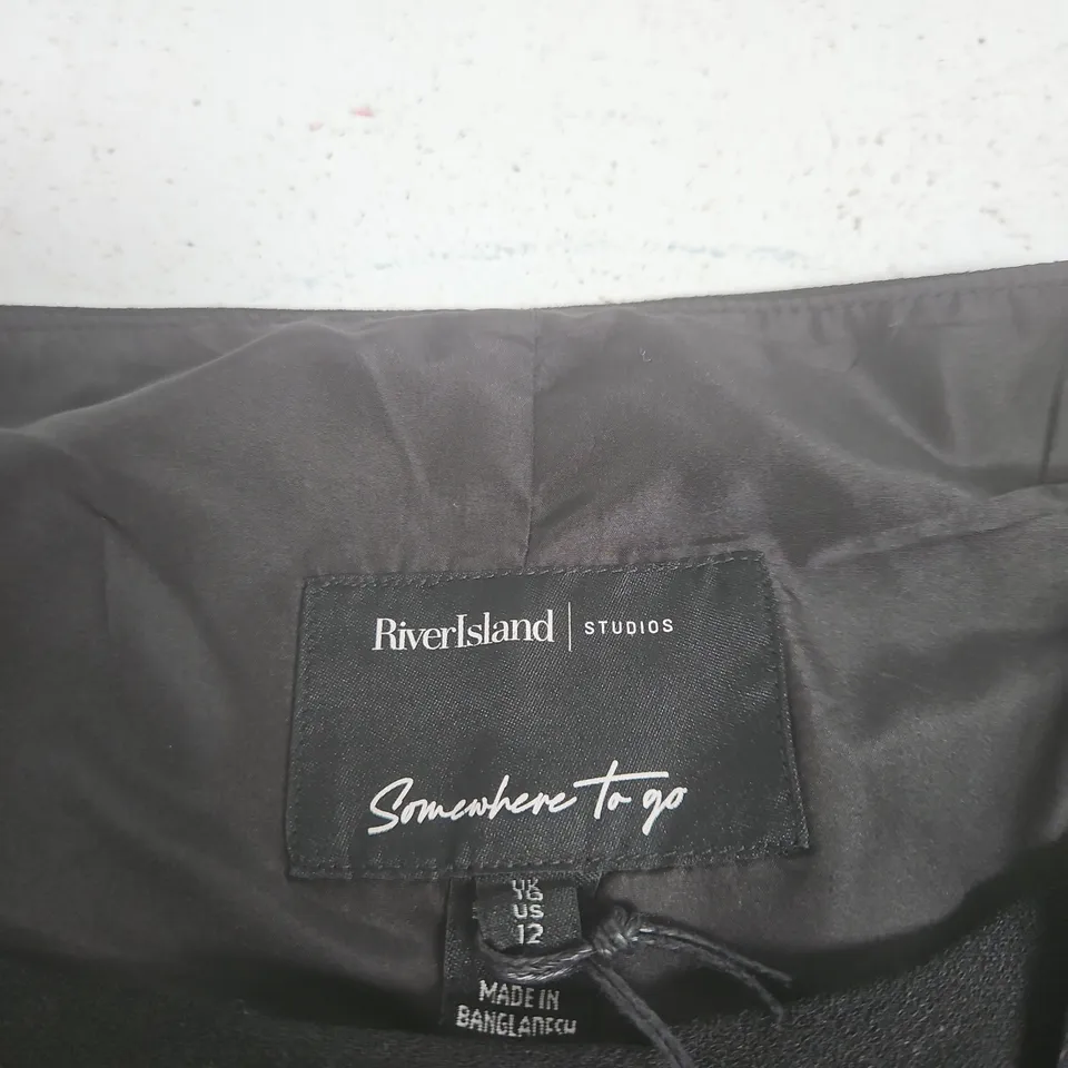 RIVER ISLAND STUDIOS SOMEWHERE TO GO BLACK WAISTCOAT – UK 16 (WOMENS)