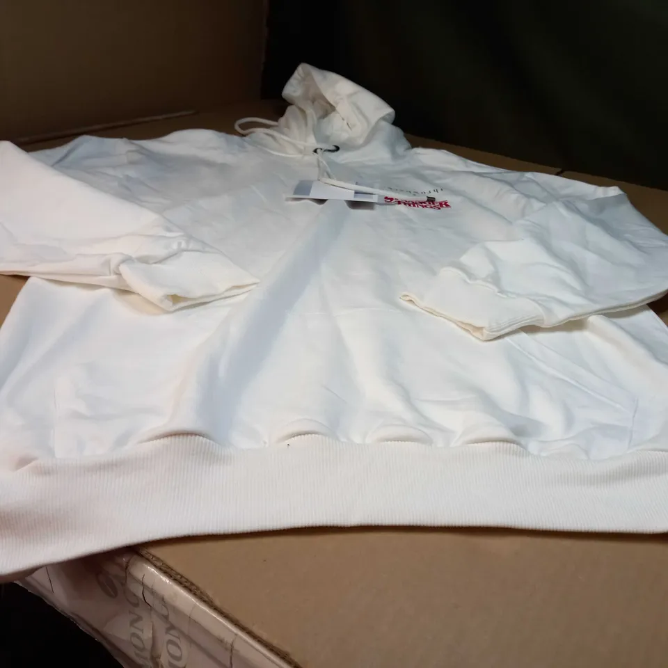 THROWBACK WHITE/STRANGER THINGS LOGO HOODIE - XL