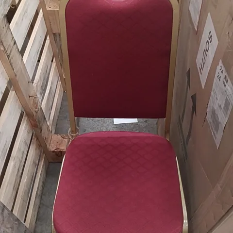 BOX OF 4 RED / GOLD CHAIRS 