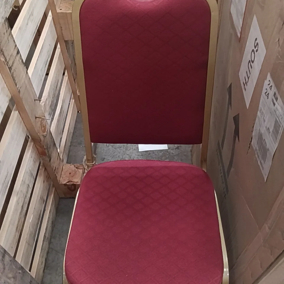BOX OF 4 RED / GOLD CHAIRS