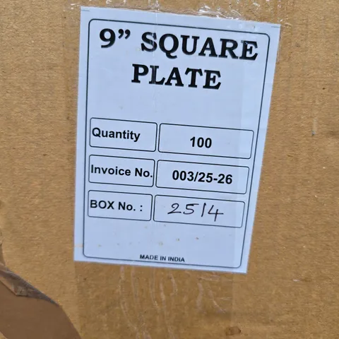 APROX 100 9" SQUARE PLATE 