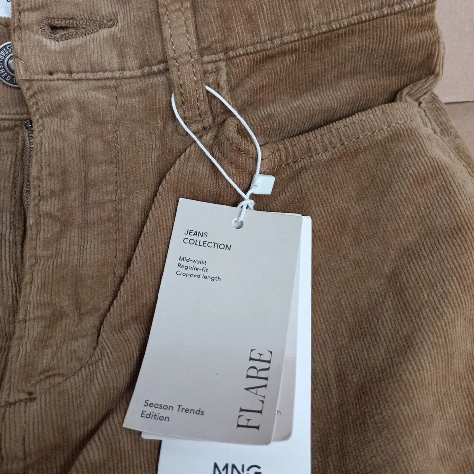 MANGO MID WAIST FLARE CORDUROY JEANS UK 6 TAGGED