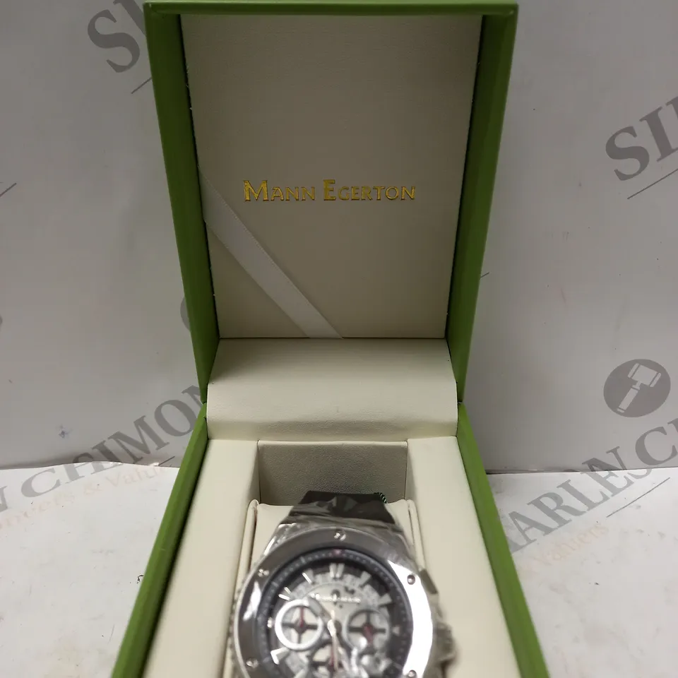 BOXED MANN EGERTON FUSION STEEL RUBBER STRAP WATCH 