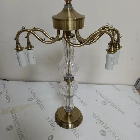 ALESSANDRA FLUSH ANTIQUE BRASS EFFECT CRYSTAL CHANDELIER