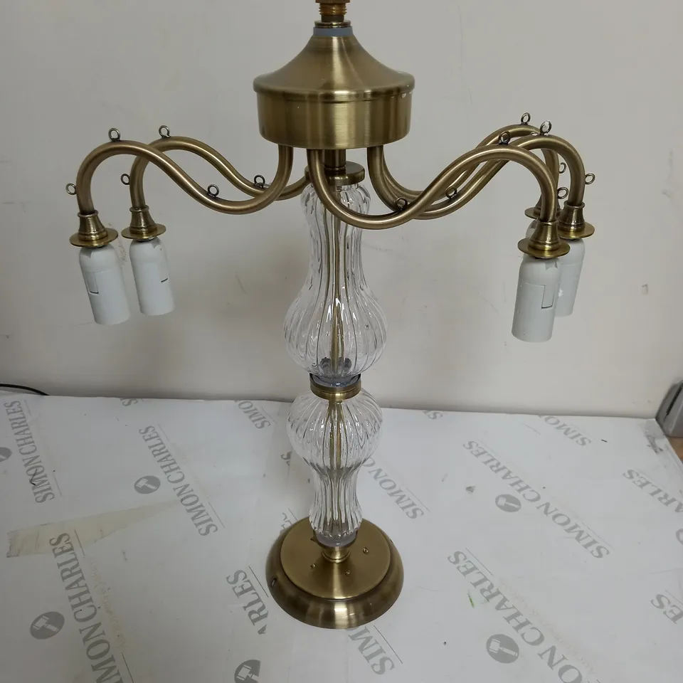 ALESSANDRA FLUSH ANTIQUE BRASS EFFECT CRYSTAL CHANDELIER RRP £90