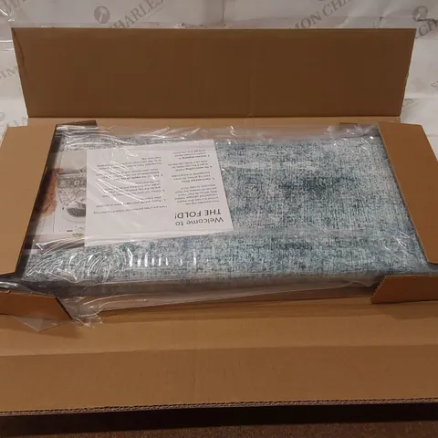 BOXED MINDEN MACHINE WOVEN/POWER LOOMED BLUE RUG 3 x 5'