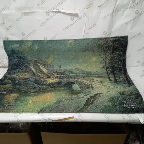 BOXED SNOW TIME CHRISTMAS MOONLIGHT WALL HANGING TAPESTRY - COLLECTION ONLY