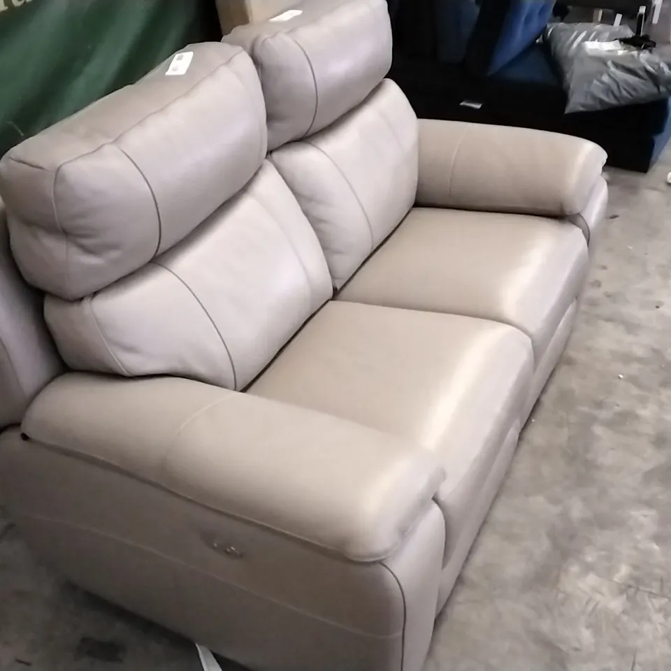 QUALITY ITALIAN DESIGNER PATRIZIO MOCHA LEATHER 2 SEATER POWER RECLINER SOFA