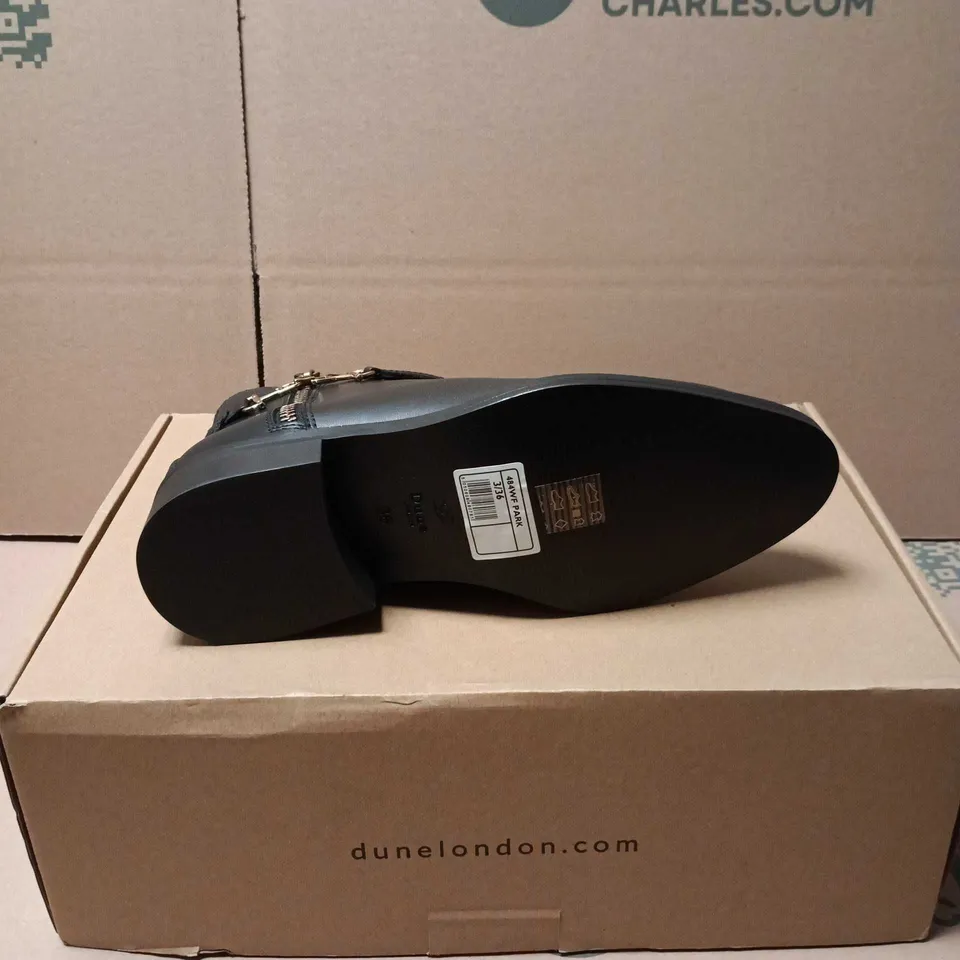 BOXED PAIR OF DUNE PARKLYN BLACK LEATHER BOOTS - 3