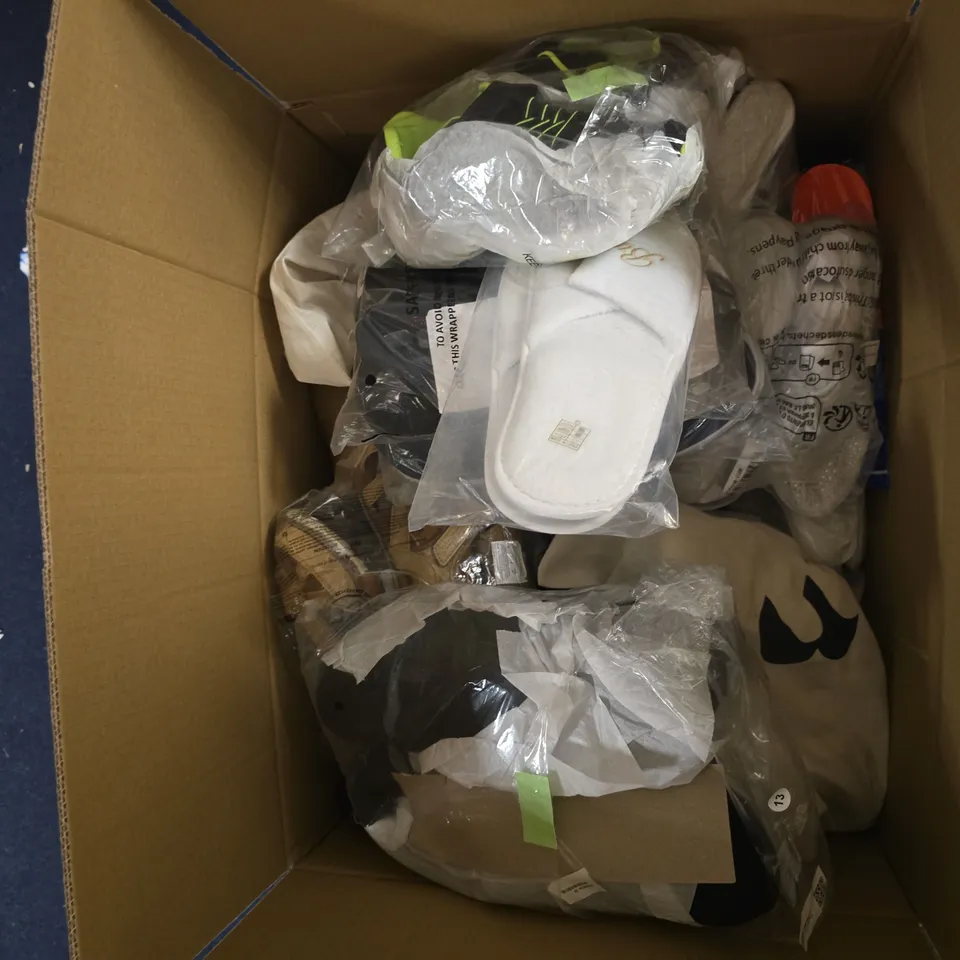 BOX OF APPROXIMATELY 15 ASSORTED SHOES IN VARIOUS COLOURS, SIZES AND STYLES