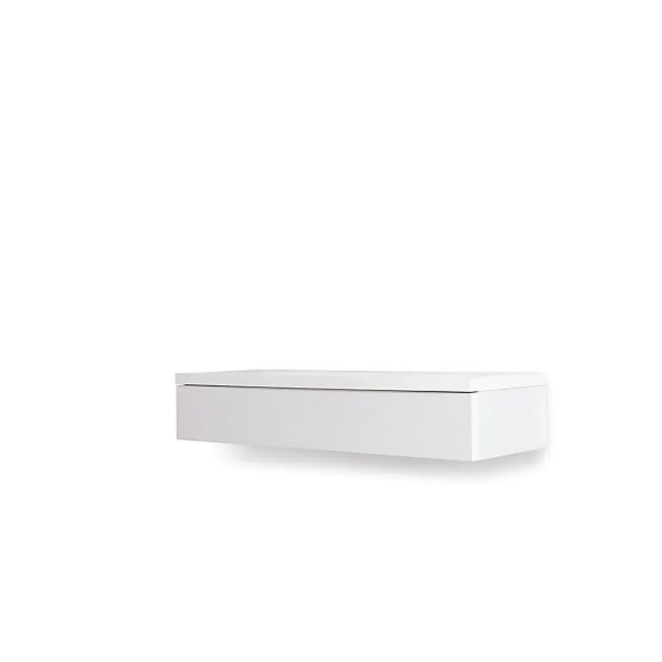 BOXED CREATE A BRIGHT OASIS WITH THE NAVENE FLOATING DRESSING TABLE (1000MM X 200MM X 380MM) IN PRISTINE WHITE (1 BOX)