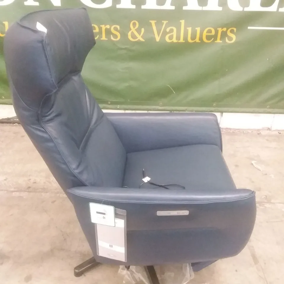 QUALITY ITALIAN DESIGNER VOLTAIRE CHAIR RX POWER OCEAN BLUE LEATHER